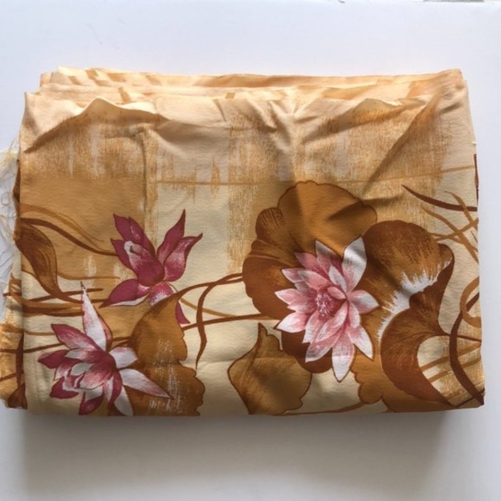 Sewing Fabric Piece Striped Floral with hem 312 in x 54 in